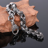 Skull Bracelet Men Heavy Stainless Steel Gothic Jewellery Halloween