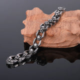 Skull Bracelet Men Heavy Stainless Steel Gothic Jewellery Halloween