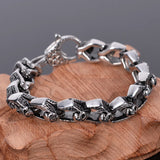 Skull Bracelet Men Heavy Stainless Steel Gothic Jewellery Halloween