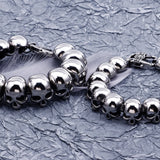 Punk Rocker Skull Head Chain Bracelet Stainless Steel Gothic Male Jewellery