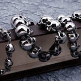 Punk Rocker Skull Head Chain Bracelet Stainless Steel Gothic Male Jewellery