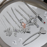 Punk Rose Flower Hair Sticks Hairpins Vintage Sword Hair Clips Hair Accessories