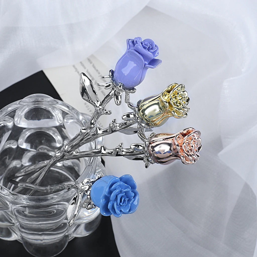 Punk Rose Flower Hair Sticks Hairpins Vintage Sword Hair Clips Hair Accessories