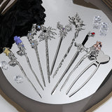 Punk Rose Flower Hair Sticks Hairpins Vintage Sword Hair Clips Hair Accessories