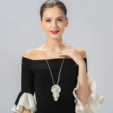 Punk Round Jewelry Long Necklace for Women Chokers Suspension Pendant