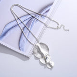 Punk Round Jewelry Long Necklace for Women Chokers Suspension Pendant