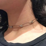 Punk Safety Pin Collar Choker Statement Necklaces