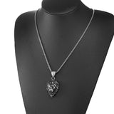 Punk Stainless Steel Lion Head Necklace 24'' For Men Boy