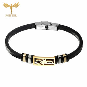 Punk Scorpion Leather Bracelet Stainless Steel Insect Jewelry
