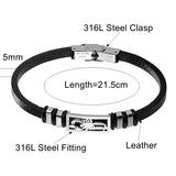 Punk Scorpion Leather Bracelet Stainless Steel Insect Jewelry