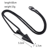 Punk Security Self Defense Arrow Necklace Pendant Stainless Steel Jewelry