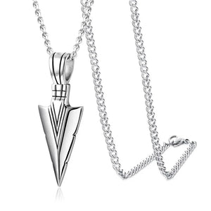Punk Security Self Defense Arrow Necklace Pendant Stainless Steel Jewelry