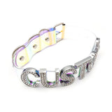 Colorful Punk Name Choker Necklace Dazzling Laser Collar Cosplay Jewelry