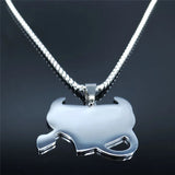 Gothic Punk Devil Skull Necklace Red Heart Hip-hop Jewelry