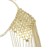 Punk Sexy Metal Tassel Collar Shoulder Necklace For Women
