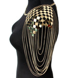Punk Sexy Metal Tassel Collar Shoulder Necklace For Women