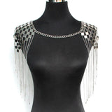 Punk Sexy Metal Tassel Collar Shoulder Necklace For Women