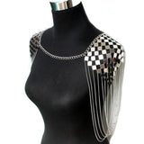 Punk Sexy Metal Tassel Collar Shoulder Necklace For Women