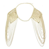 Punk Sexy Metal Tassel Collar Shoulder Necklace For Women