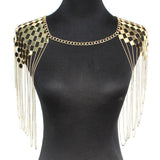 Punk Sexy Metal Tassel Collar Shoulder Necklace For Women