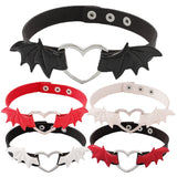Heart Buckle PU Leather Choker Gothic Necklace