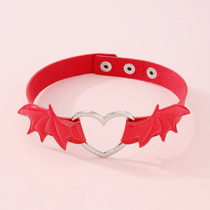 Heart Buckle PU Leather Choker Gothic Necklace