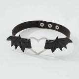 Heart Buckle PU Leather Choker Gothic Necklace