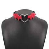Heart Buckle PU Leather Choker Gothic Necklace