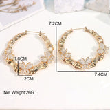 Punk Butterfly Bamboo Hoop Earring Women Girls Dangel Jewellery