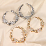 Punk Butterfly Bamboo Hoop Earring Women Girls Dangel Jewellery
