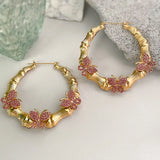 Punk Butterfly Bamboo Hoop Earring Women Girls Dangel Jewellery