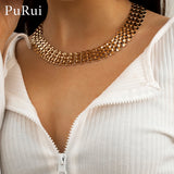 Punk Short Choker Necklace Steampunk Thick Chains Gothic Jewelry