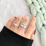 Punk Silver Dino Ring Couples Open Adjustable Ring Jewelry