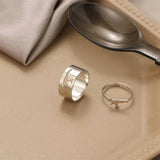 Punk Silver Dino Ring Couples Open Adjustable Ring Jewelry
