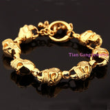 Punk Skull Link Bracelets Hand Chain Stainless Steel Mens Jewellery