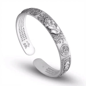 Punk Silver Retro pixiu Pattern Bracelets for Women Men