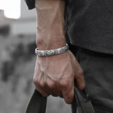 Punk Silver Retro pixiu Pattern Bracelets for Women Men
