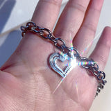 Women's Silver Heart Charm Bracelet