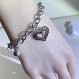 Women's Silver Heart Charm Bracelet