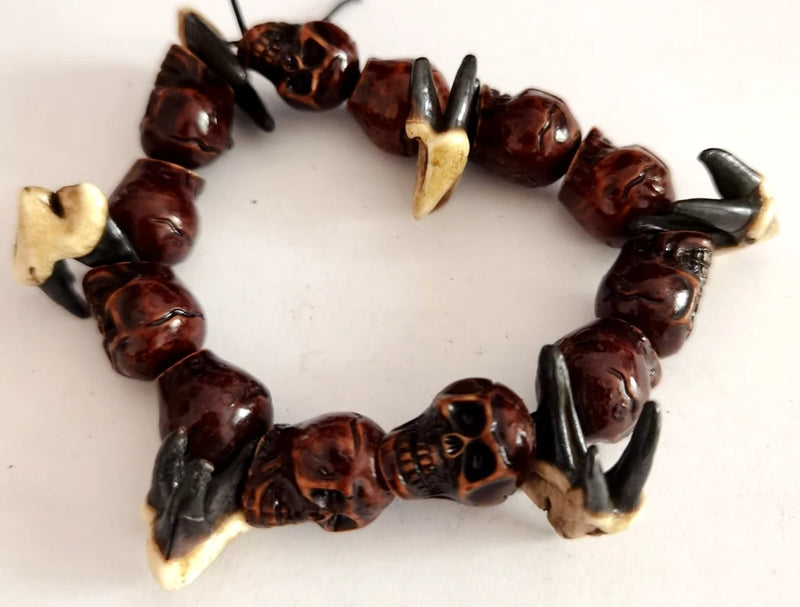Punk Skeleton Skulls Tooth Bracelet Vintage Jewelry Birthday Gift