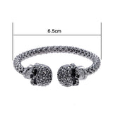 Gothic Punk Skull Crystal Bangle Men's Jewelry