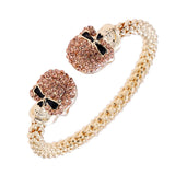 Gothic Punk Skull Crystal Bangle Men's Jewelry