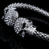 Gothic Punk Skull Crystal Bangle Men's Jewelry