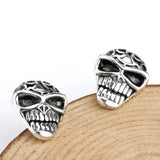 Punk Skull Earrings 925 Sterling Silver Evil Rock Studs
