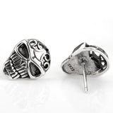 Punk Skull Earrings 925 Sterling Silver Evil Rock Studs