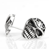 Punk Skull Earrings 925 Sterling Silver Evil Rock Studs