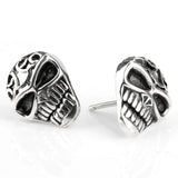 Punk Skull Earrings 925 Sterling Silver Evil Rock Studs