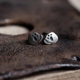 Punk Skull Earrings 925 Sterling Silver Couple Ear Studs