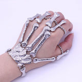 Punk Skull Finger Bracelet Gothic Skeleton Bone Hand Bead Chain