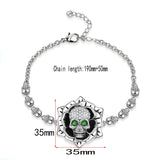 Punk Skull Flowers Zircon Bracelet Wedding Gift